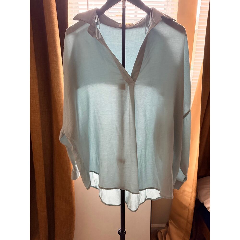 3 for $9 Mustard Seed Oversized Blouse S Green EUC